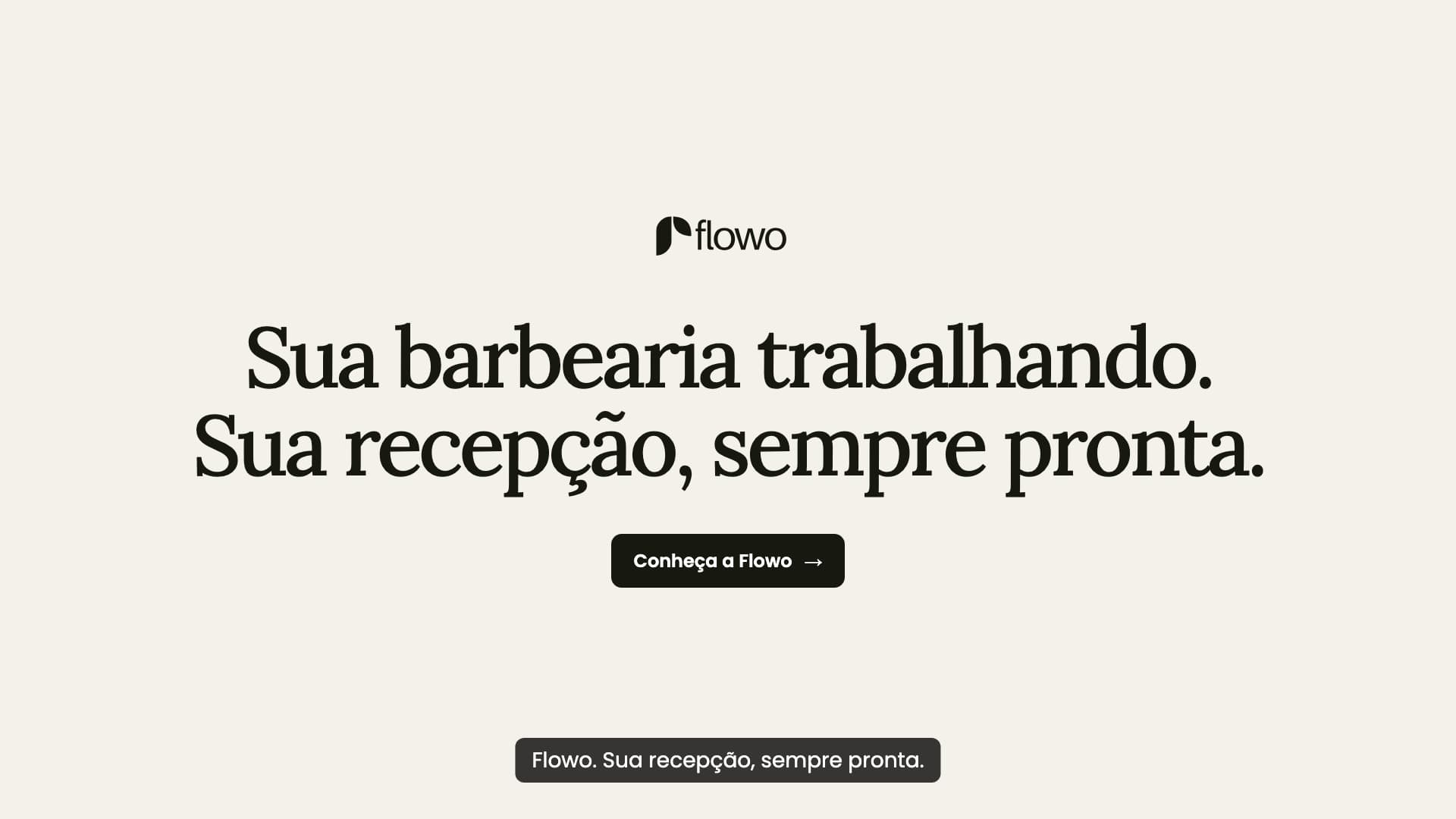 Prévia do filme da Flowo mostrando o atendimento no WhatsApp conectado à agenda da barbearia